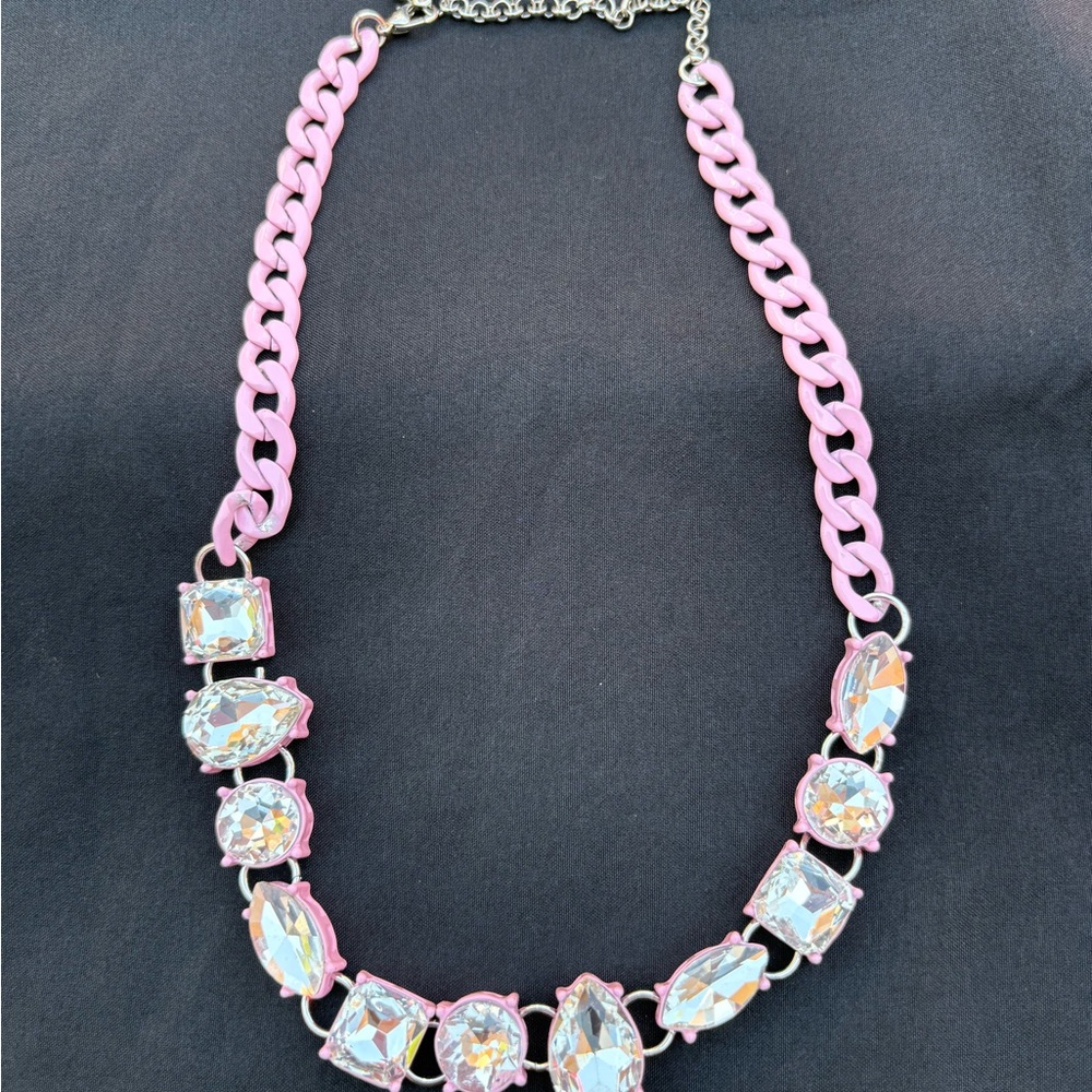Elegant Pink and Silver Necklace